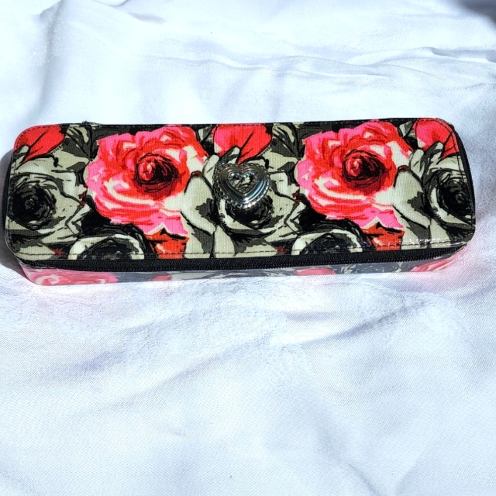 Brighton Travel Jewelry Case Madison Rose Floral Organizer Box 11 x 3.75 x 2